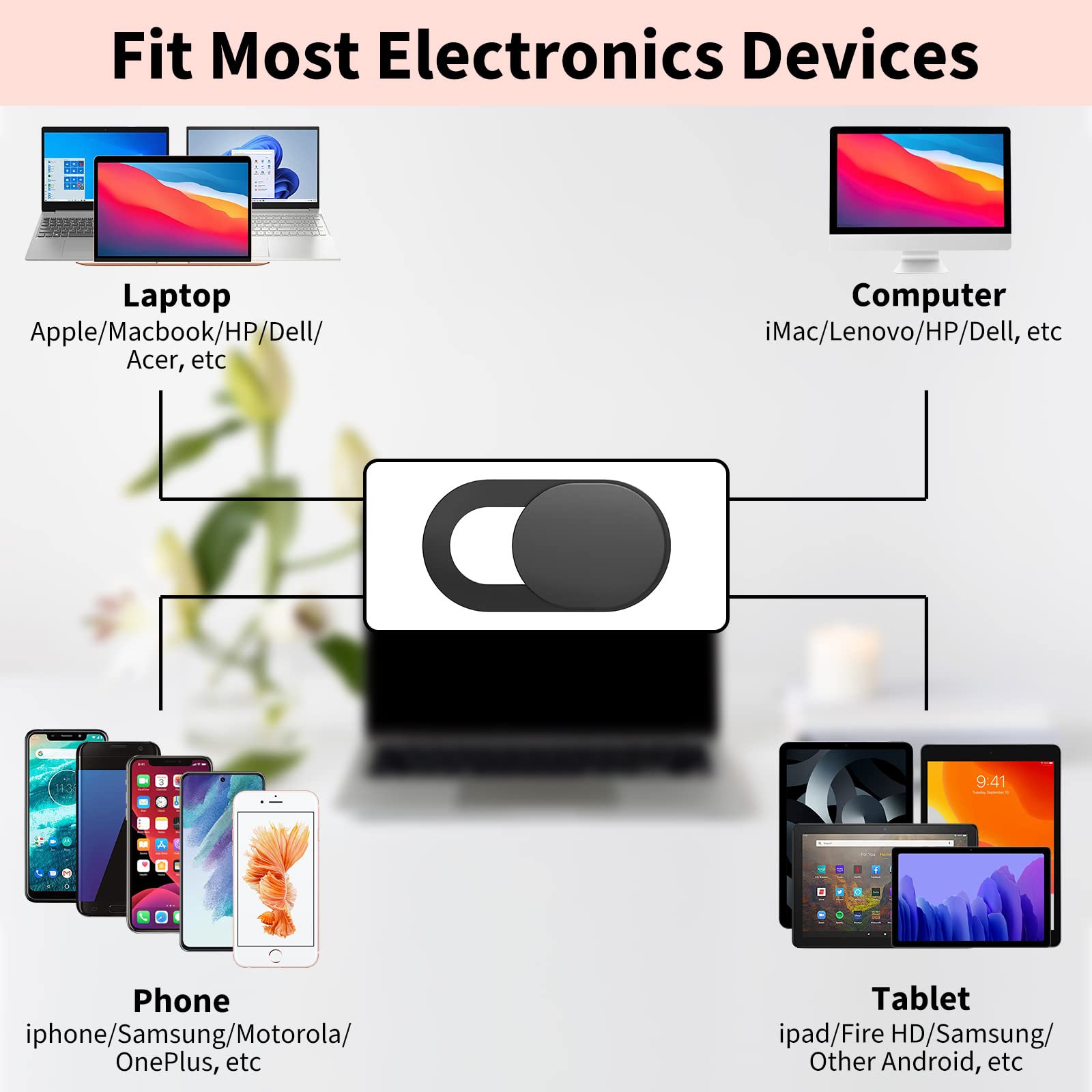 สไลด์ฝาครอบเว็บแคมบางเฉียบสําห - Tablet Cover Accessories บทวิจารณ์และราคา