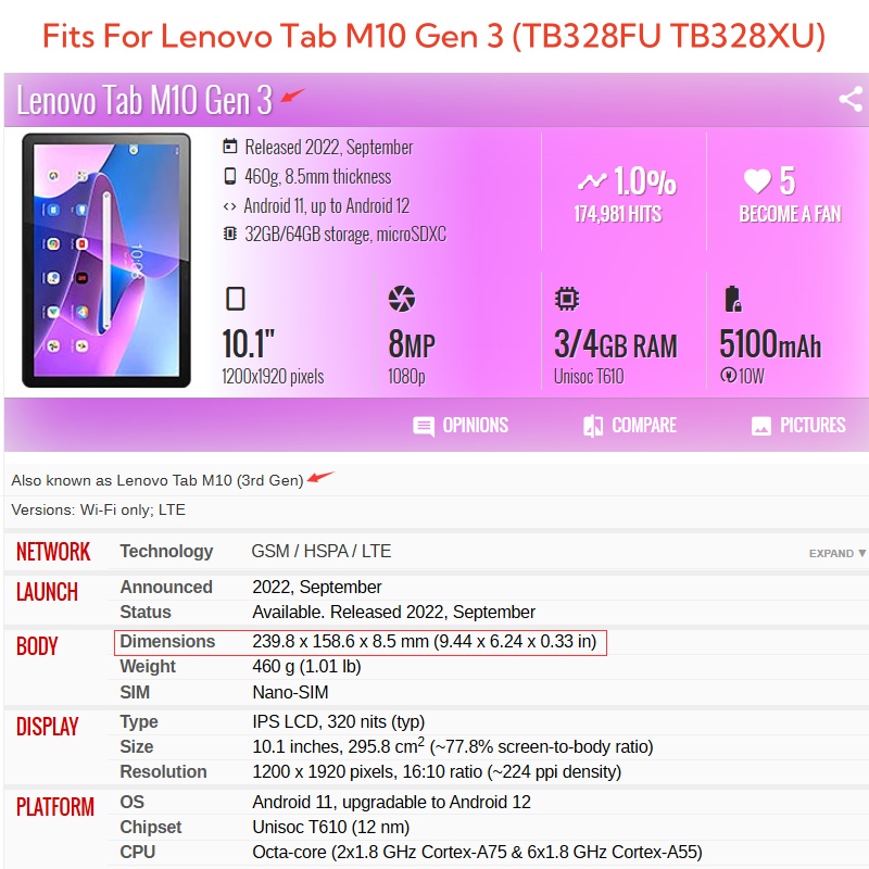 สําหรับ Lenovo Tab M10 3rd Gen - Lenovo Tablet With Accessories บทวิจารณ์และราคา